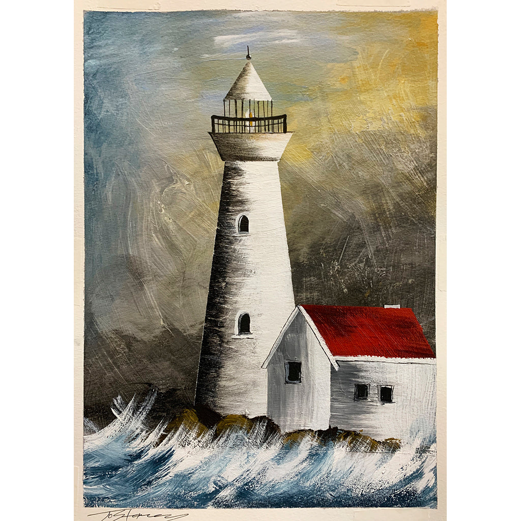 Lighthouse & Hut - Online Art Class